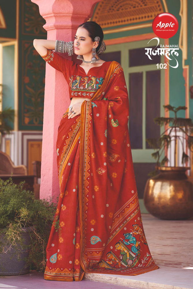 Rajmahal Vol 1 By Apple Kozi Silk Kalamkari Printed Sarees Wholesale Online